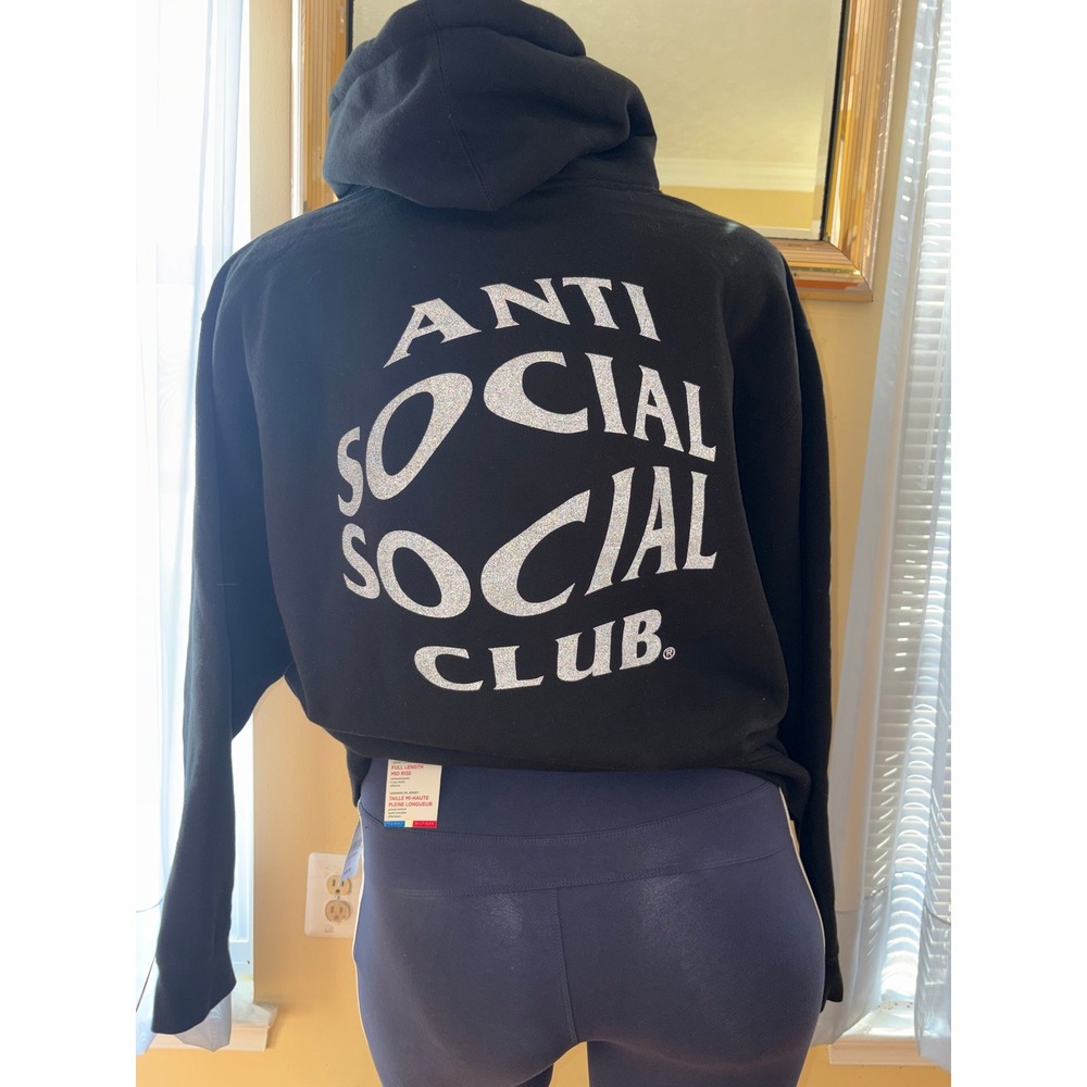 Anti Social Social Club 3M Reflective Logo Hoodie Black Streetwear Pullover